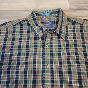 Pendleton‎ Shirt Mens XL Blue Green Plaid Shirt Sleeve Button Up Casual